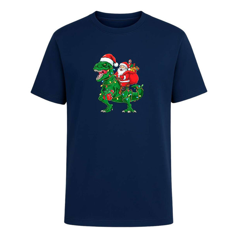 Playera Santa En T Rex Navideño Regalo Divertida Unisex