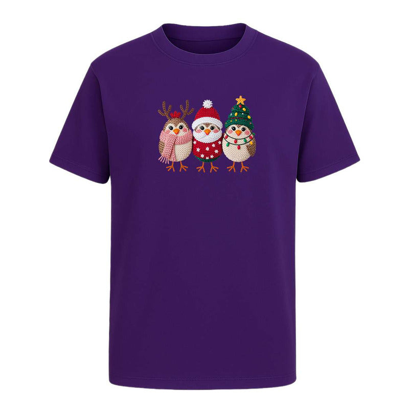 Playera Pajaritos Navideños Reno Santa Árbol Regalo Unisex