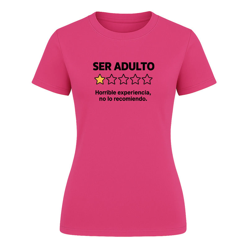 Playera Mujer Ser Adulto 1 Estrella Frase Divertida