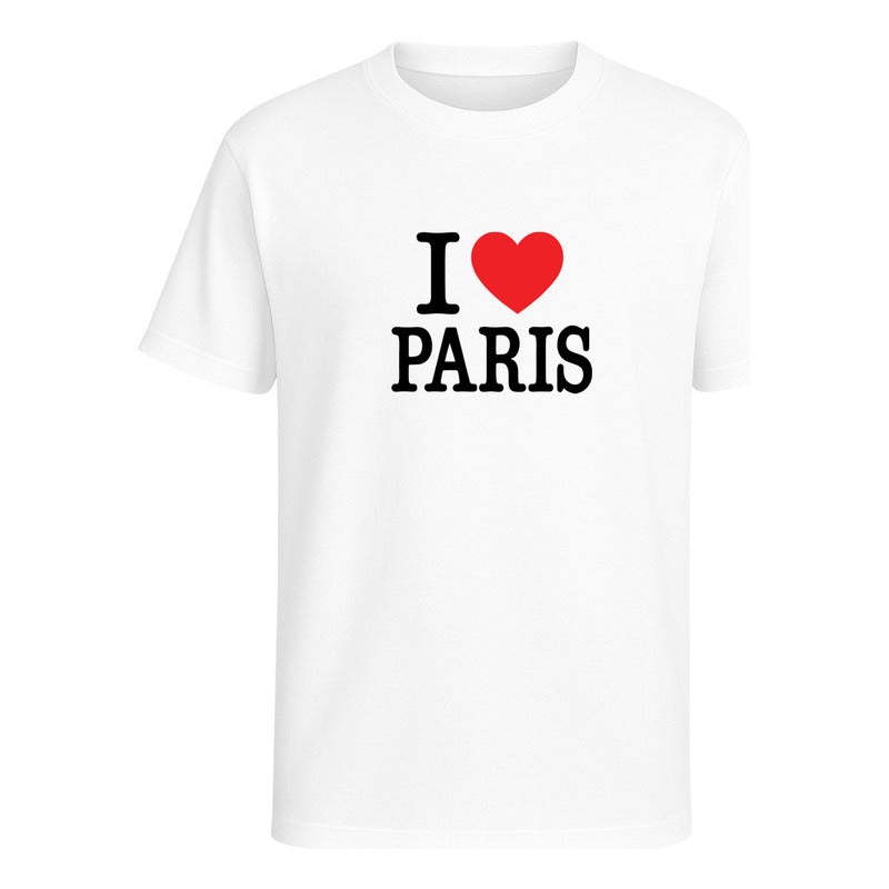 Playera I Love Paris Estilo Turístico Viaje Europa De Hombre