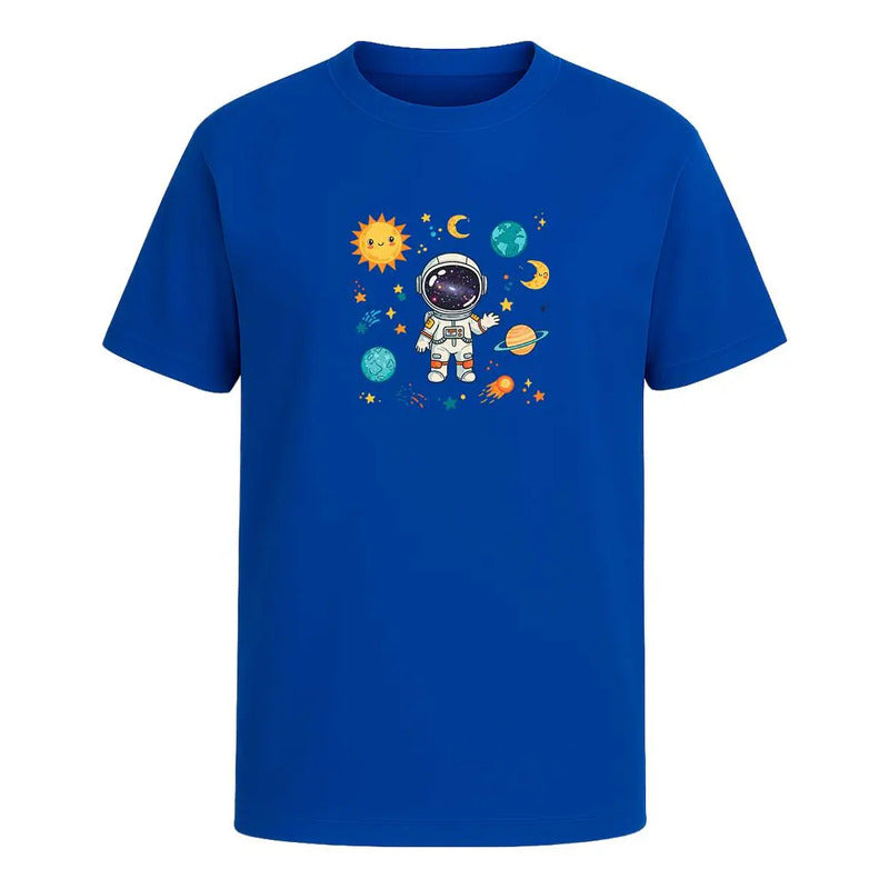 Playera Astronauta Kawaii Sistema Solar Divertida Unisex