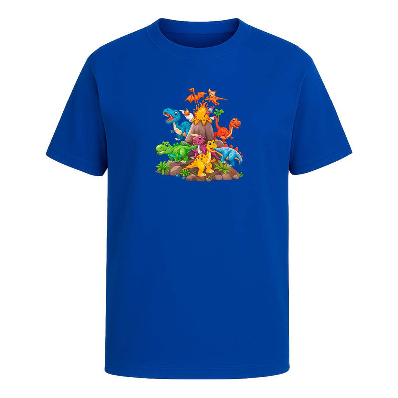 Playera "Dinosaurios con Volcán Eruptivo" - Infantil