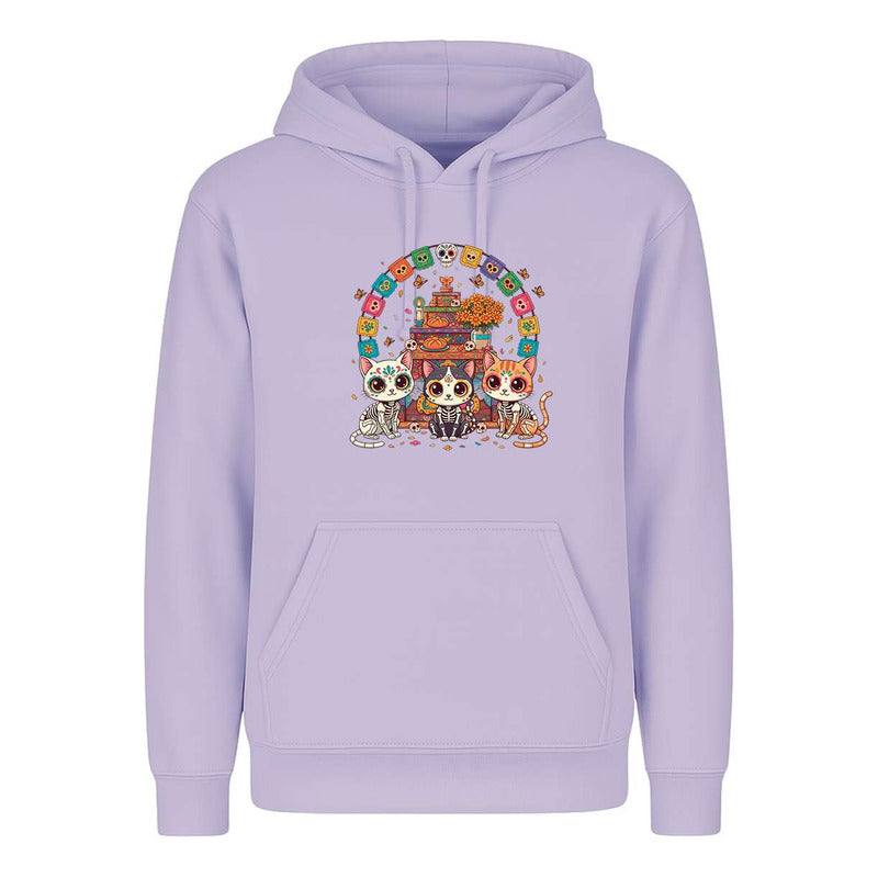 Sudadera Gatos Día De Muertos Ofrenda Mexicana Divertida