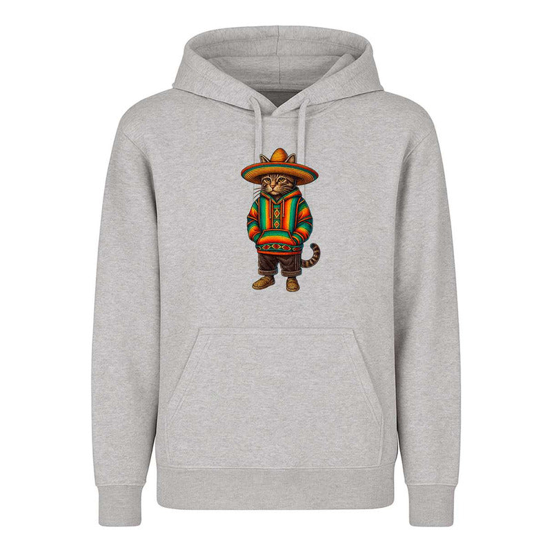 Sudadera Gato Con Sombrero Mexicano Poncho Divertida Unisex