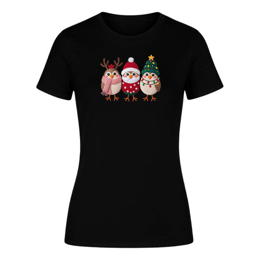Playera Pajaritos Navideños Reno Santa Árbol Regalo De Dama