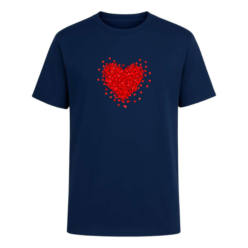 Playera infantil de KreaLab con corazón formado por corazones románticos, diseño divertido y colorido para niños.