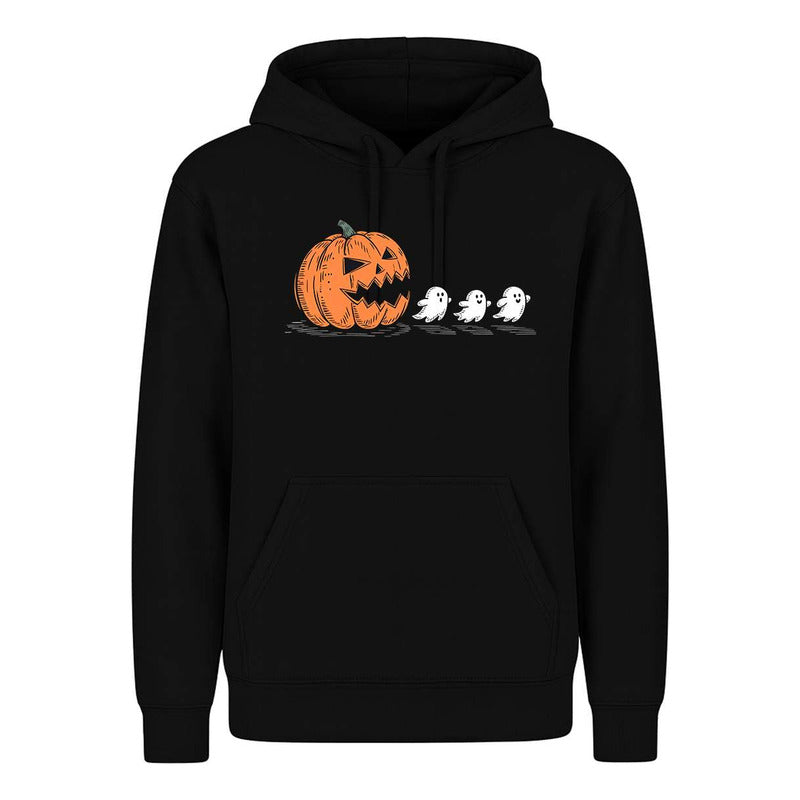 Sudadera Halloween Unisex Calabaza Fantasmas Estilo Pacman