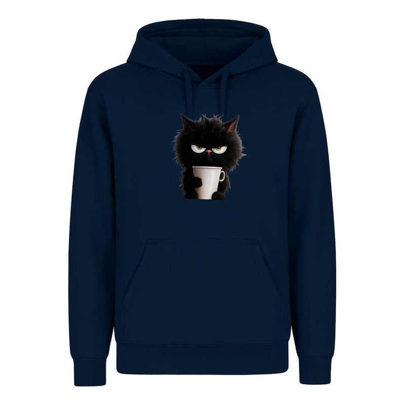 Sudadera Gato Enojado Con Café Broma Divertida Infantil
