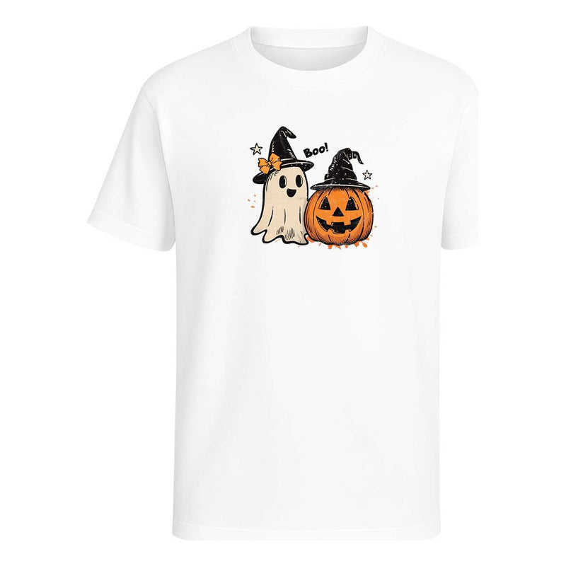 Playera unisex KreaLab de Fantasma y Calabaza Boo para Halloween, divertida y de estilo nuevo, con diseño temático de Halloween.