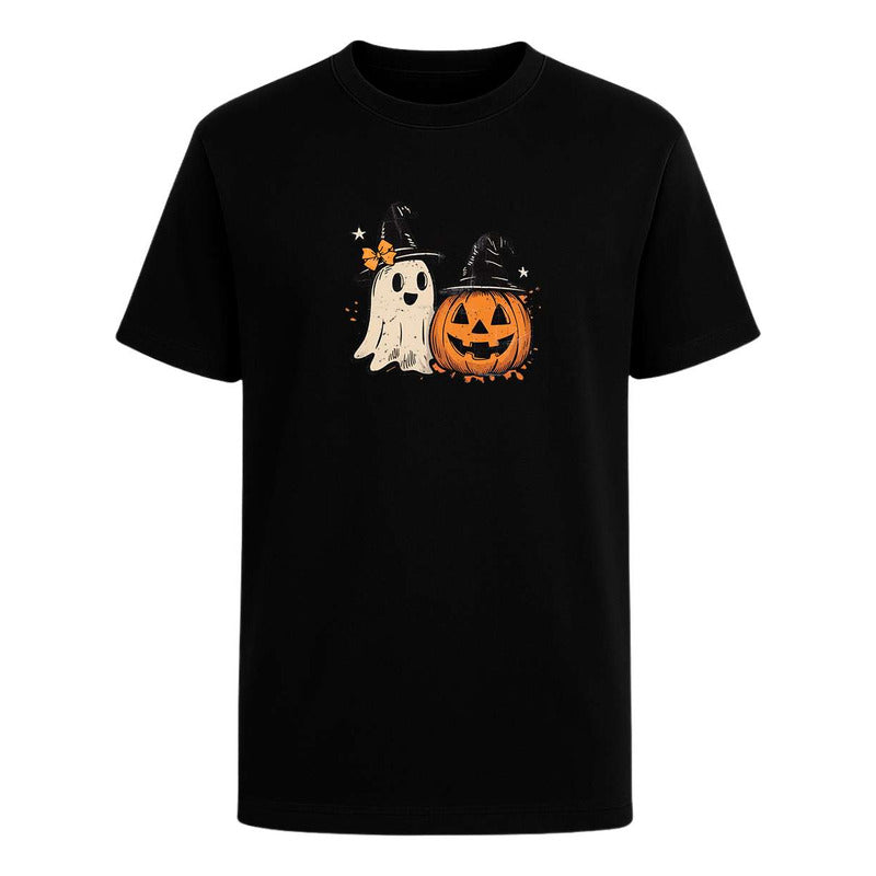Playera unisex KreaLab con diseño de fantasmas y calabaza Boo para Halloween, divertida y perfecta para la temporada.