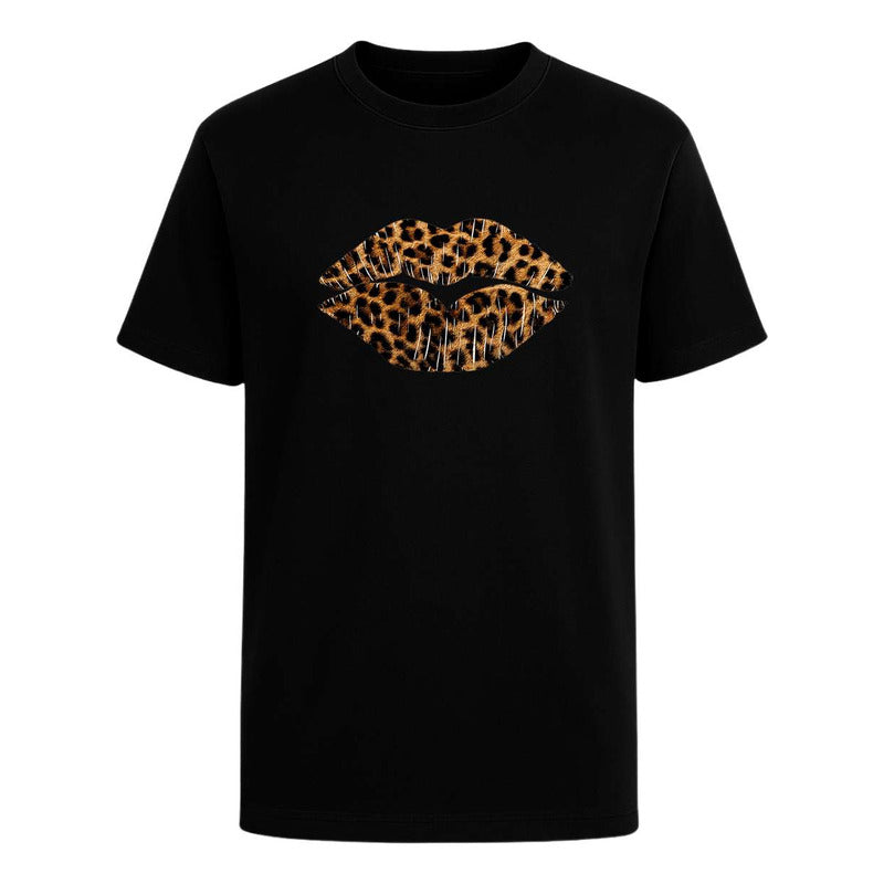 Playera Labios Animal Print Beso Sexy Moda Fiesta Infantil