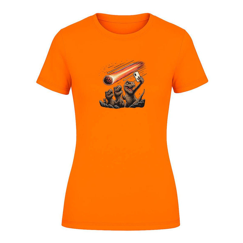 Playera "Dinosaurios Selfie Meteorito" Humor - Dama