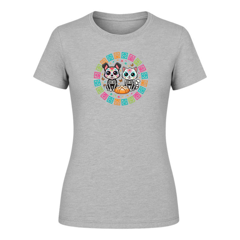 Playera "Gato y Perro Calavera" Día de Muertos - Dama