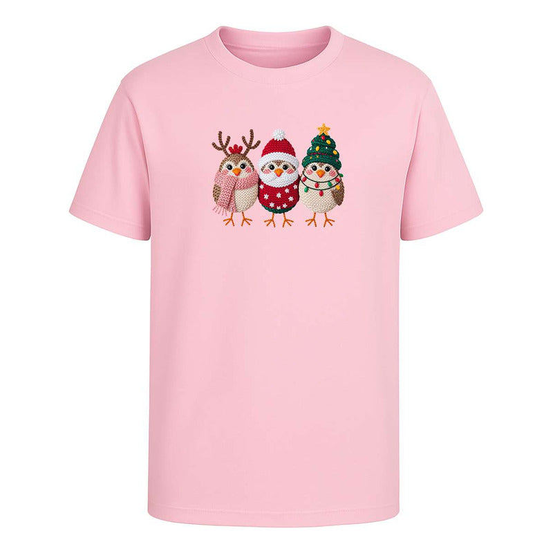 Playera Pajaritos Navideños Reno Santa Árbol Regalo Infantil