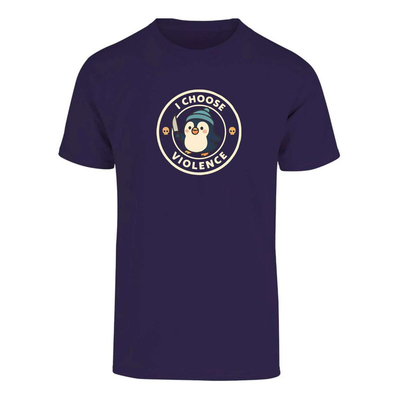 Playera Pingüino I Choose Violence Diseño Divertido Unisex