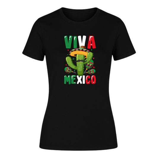 Playera "Viva México" Cactus y Sombrero - Dama