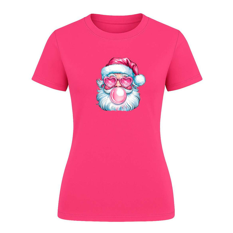 Playera Santa Cool Lentes Corazón Chicle Divertida Dama