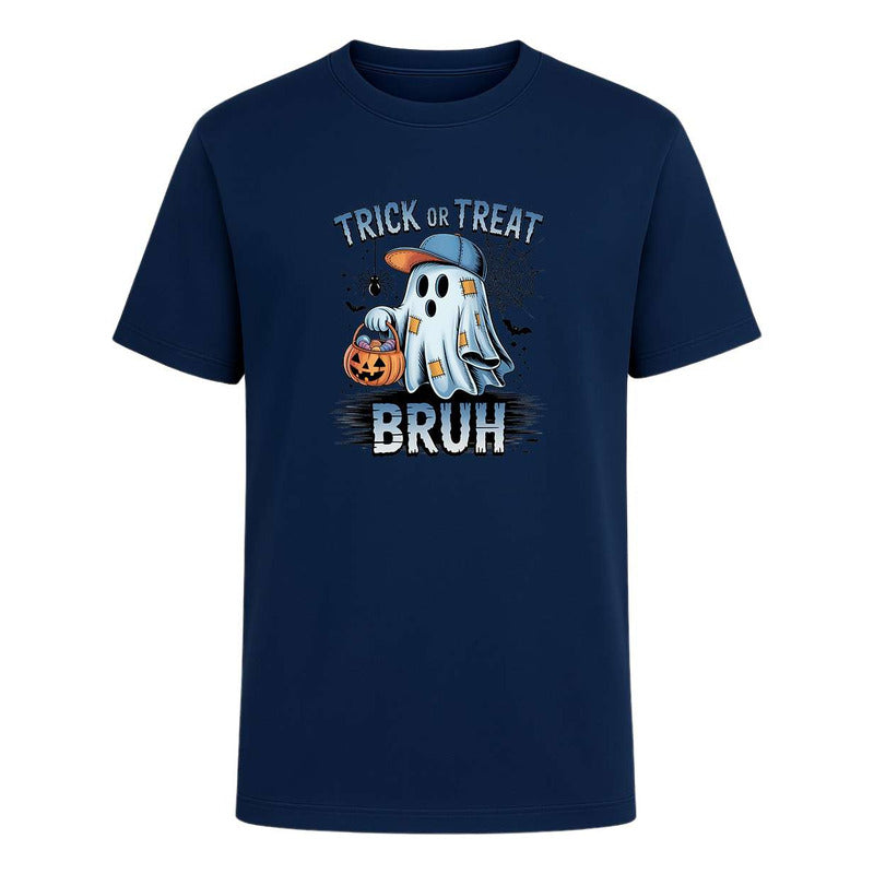 Playera Halloween Trick Or Treat Bruh Infantil Fantasma