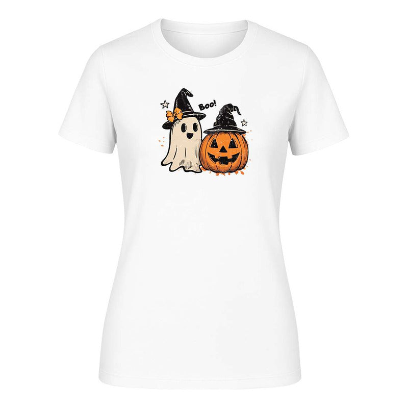 Playera "Fantasma y Calabaza Boo" Halloween - Dama