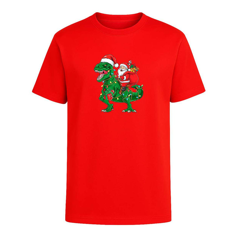 Playera Santa En T Rex Navideño Regalo Divertida Infantil