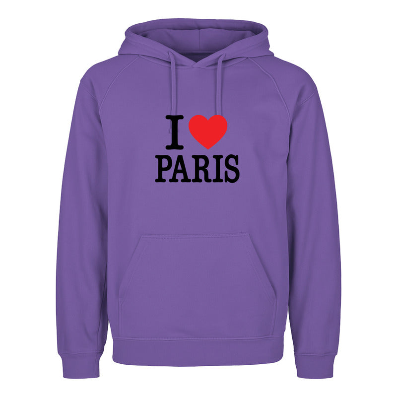 Sudadera Unisex I Love Paris Estilo Turístico Viaje Europa