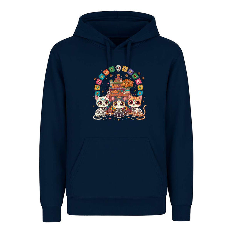 Sudadera Gatos Día De Muertos Ofrenda Mexicana Divertida