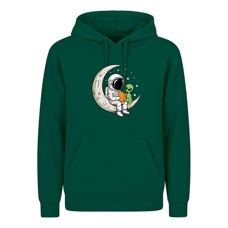 Sudadera Astronauta Y Alien En Luna Lectura Kawaii Infantil