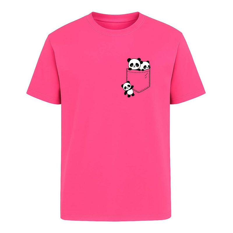 Playera Pandas En Bolsillo Kawaii Regalo Unisex