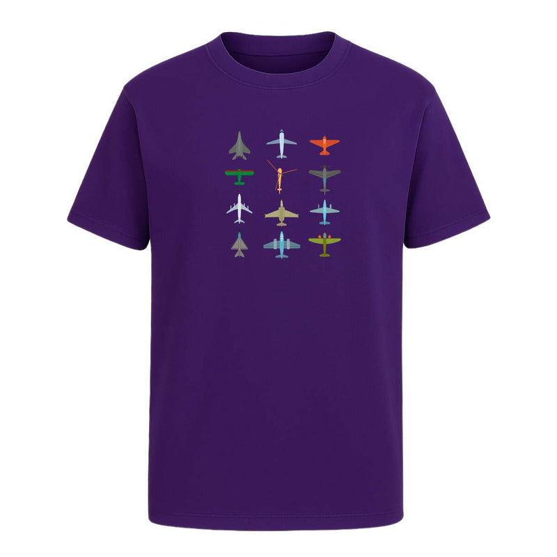 Playera infantil KreaLab con diseño de aviones de la colección Pilotos, ideal para fans y niños.