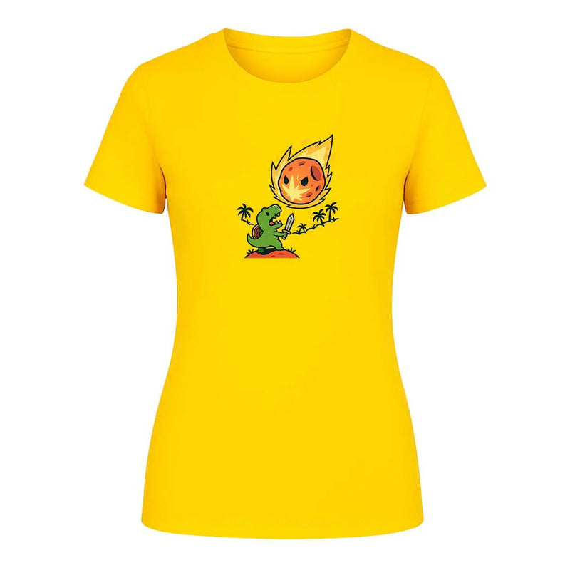 Playera "Dinosaurio vs Asteroide" Humor - Dama