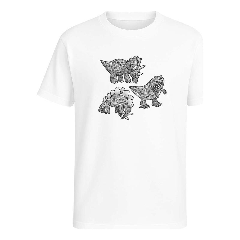 Playera "Dinosaurios" Triceratops Stegosaurio T-Rex - Infantil