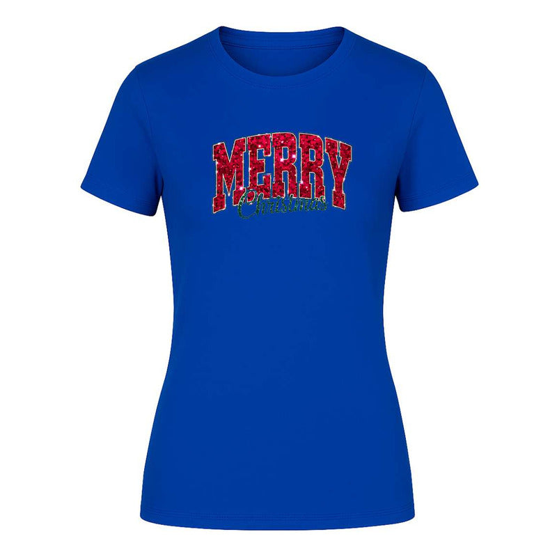 Playera Merry Christmas Navideña Cute Moda Chic De Dama