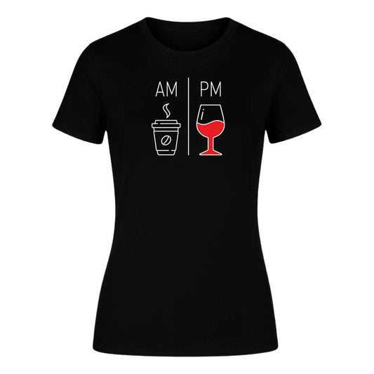Playera Am Pm Café Y Vino Broma Humor Meme Regalo De Dama