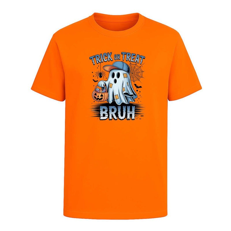 Playera Halloween Trick Or Treat Bruh Infantil Fantasma