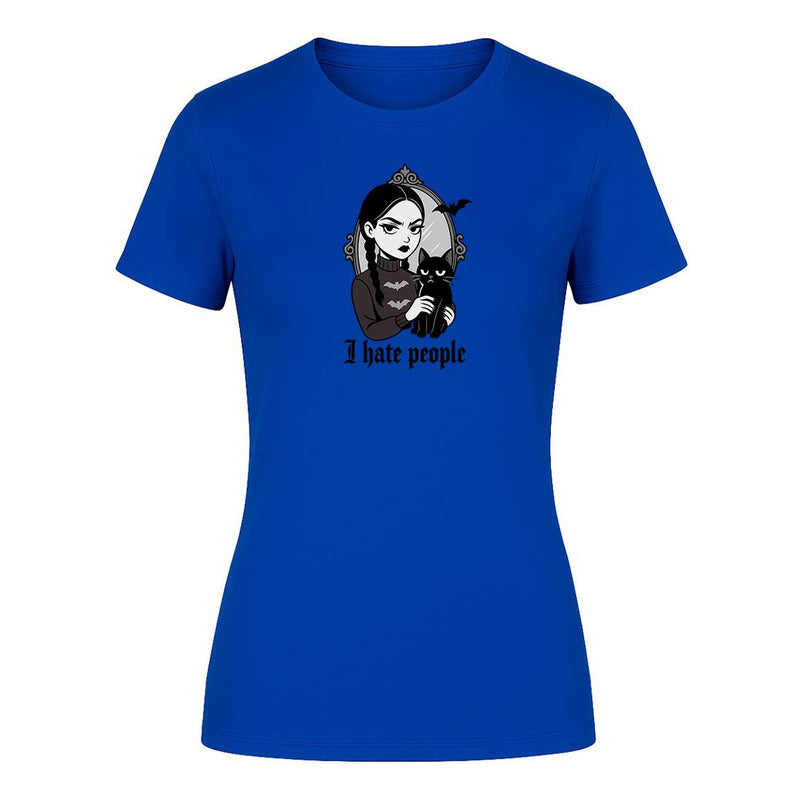 Playera "I Hate People" Frase Gótica - Dama