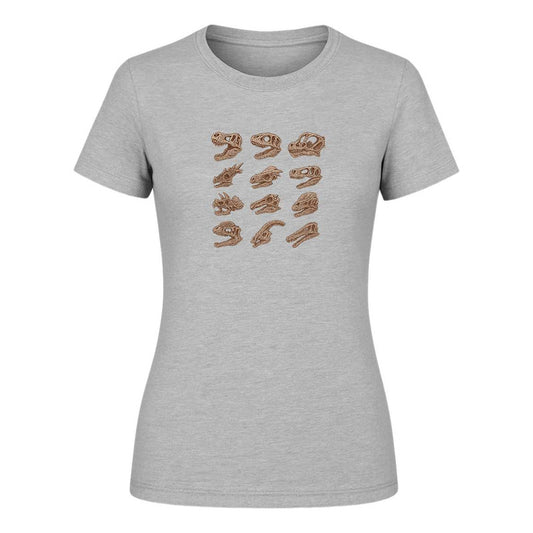 Playera "Cráneos de Dinosaurio" Fósiles - Dama