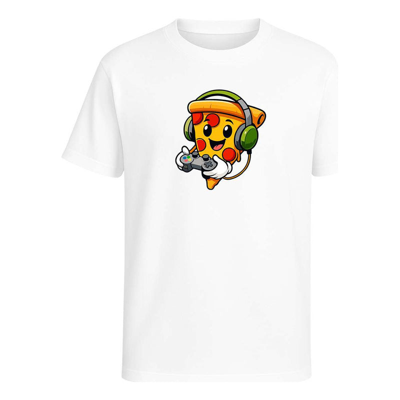 Playera Pizza Gamer Con Audífonos Control Divertida Infantil