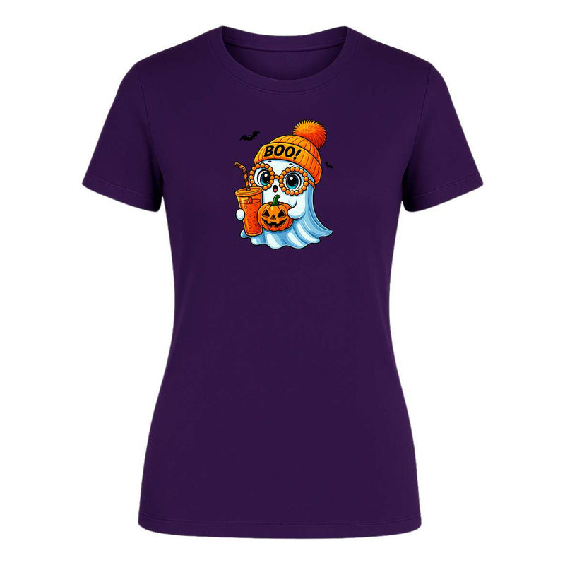 Playera Fantasma Gorro Halloween Calabaza Kawaii De Dama