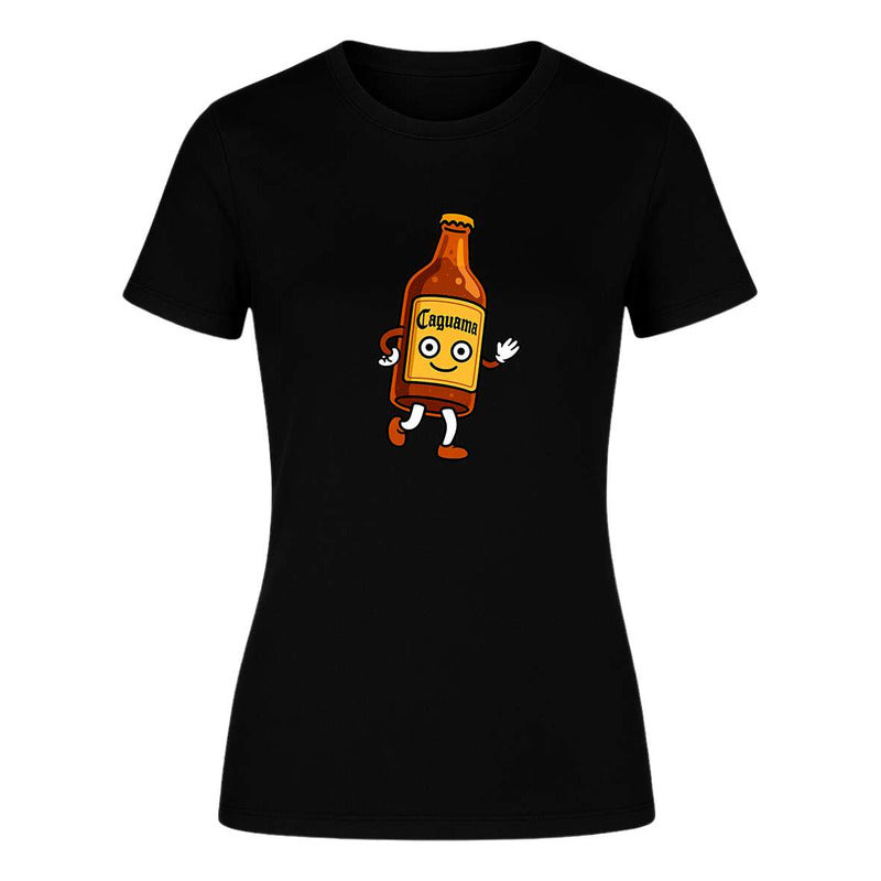 Playera KreaLab con diseño de caguama, bailando y fiesta, para dama, estilo divertido y de broma, ropa moderna y cómoda.