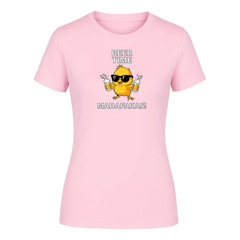 Playera "Beer Time" Pollito Humor - Dama