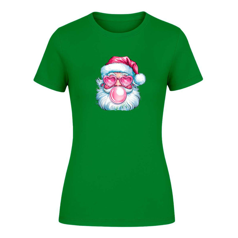Playera Santa Cool Lentes Corazón Chicle Divertida Dama
