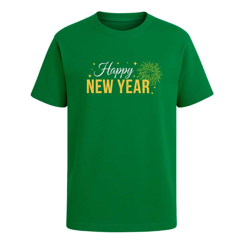 Playera Happy New Year Fuegos Artificiales Fiesta Unisex