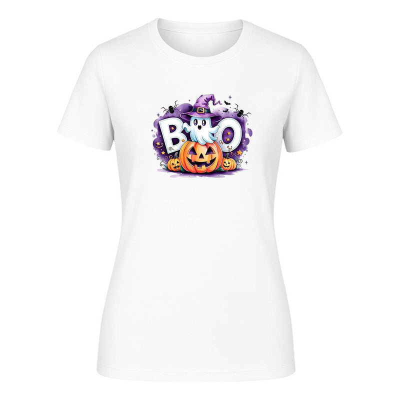Playera Boo Fantasma De Dama Halloween Noche De Brujas
