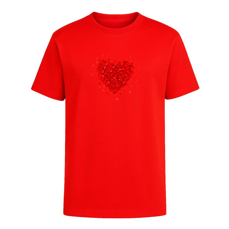 Playera Corazón Formado De Corazones Romántica Unisex