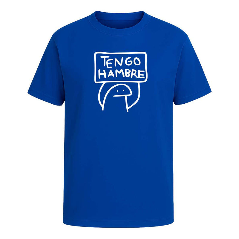 Playera KreaLab con frase divertida "Tengo Hambre Meme" para hombres y mujeres, con diseño humorístico y estilo unisex.