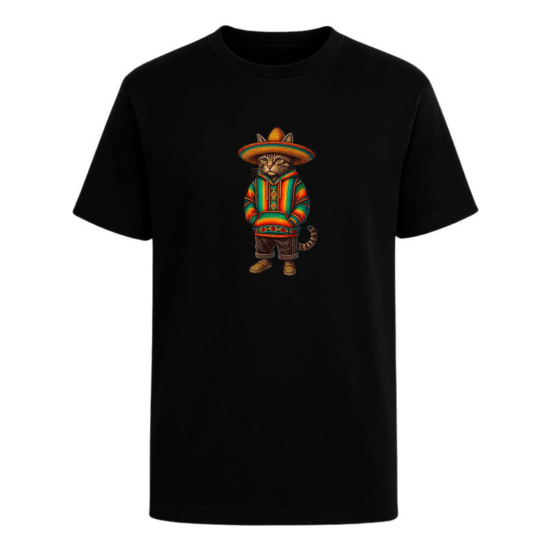 Playera Gato Con Sombrero Mexicano - Infantil