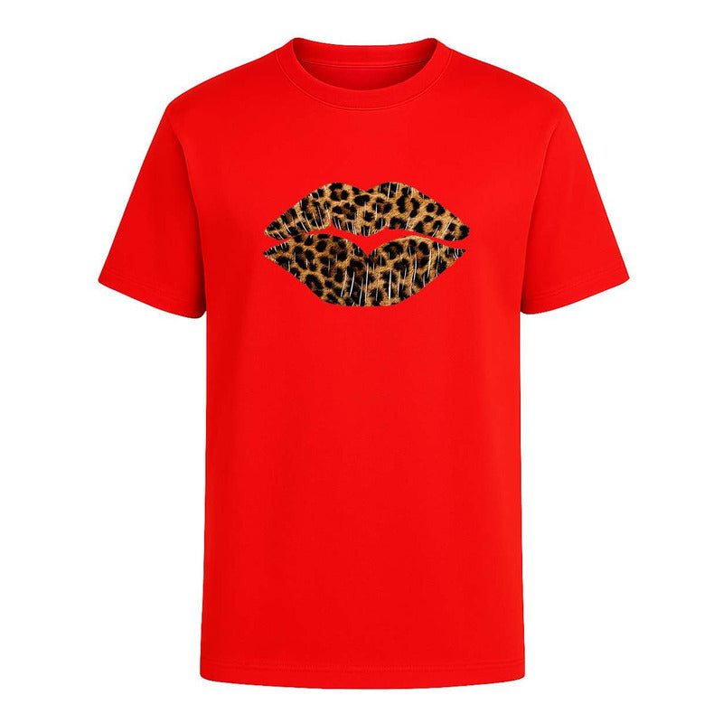 Playera Labios Animal Print Beso Sexy Moda Fiesta Infantil