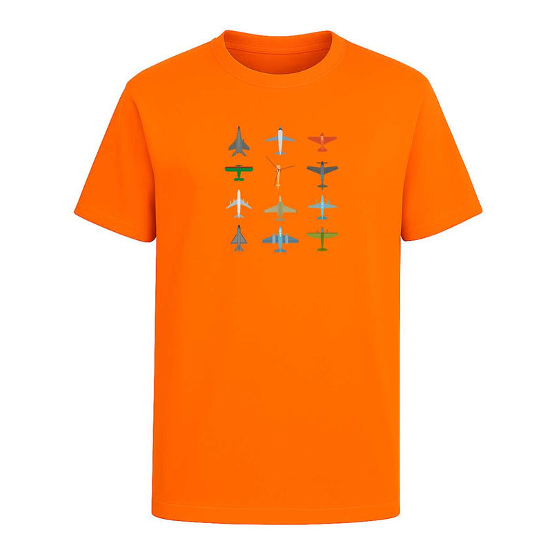 Playera infantil KreaLab con diseño de aviones de la colección Pilotos, ideal para fans y regalo para niños.