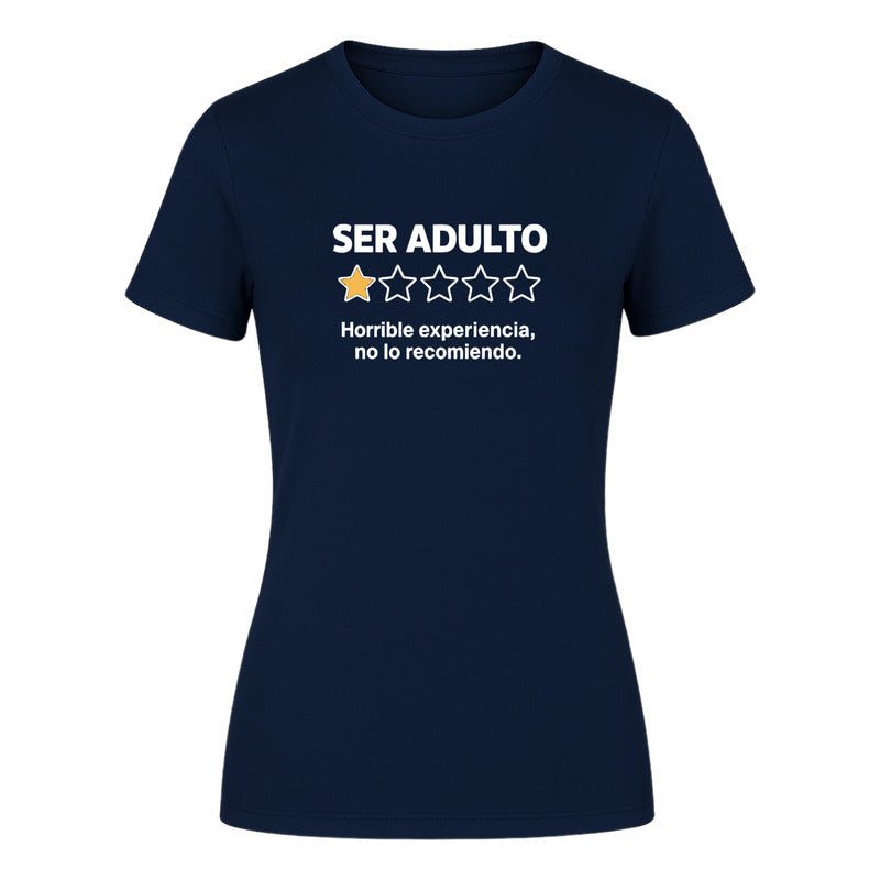 Playera Mujer Ser Adulto 1 Estrella Frase Divertida