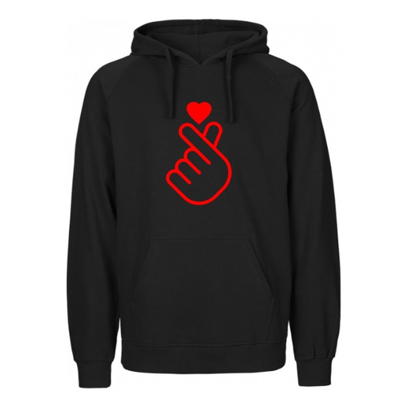 Sudadera Corazón Coreano K-pop Dedos Hoodie Dama